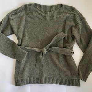NWT Madewell Olive Wool Belted Sweater Size M